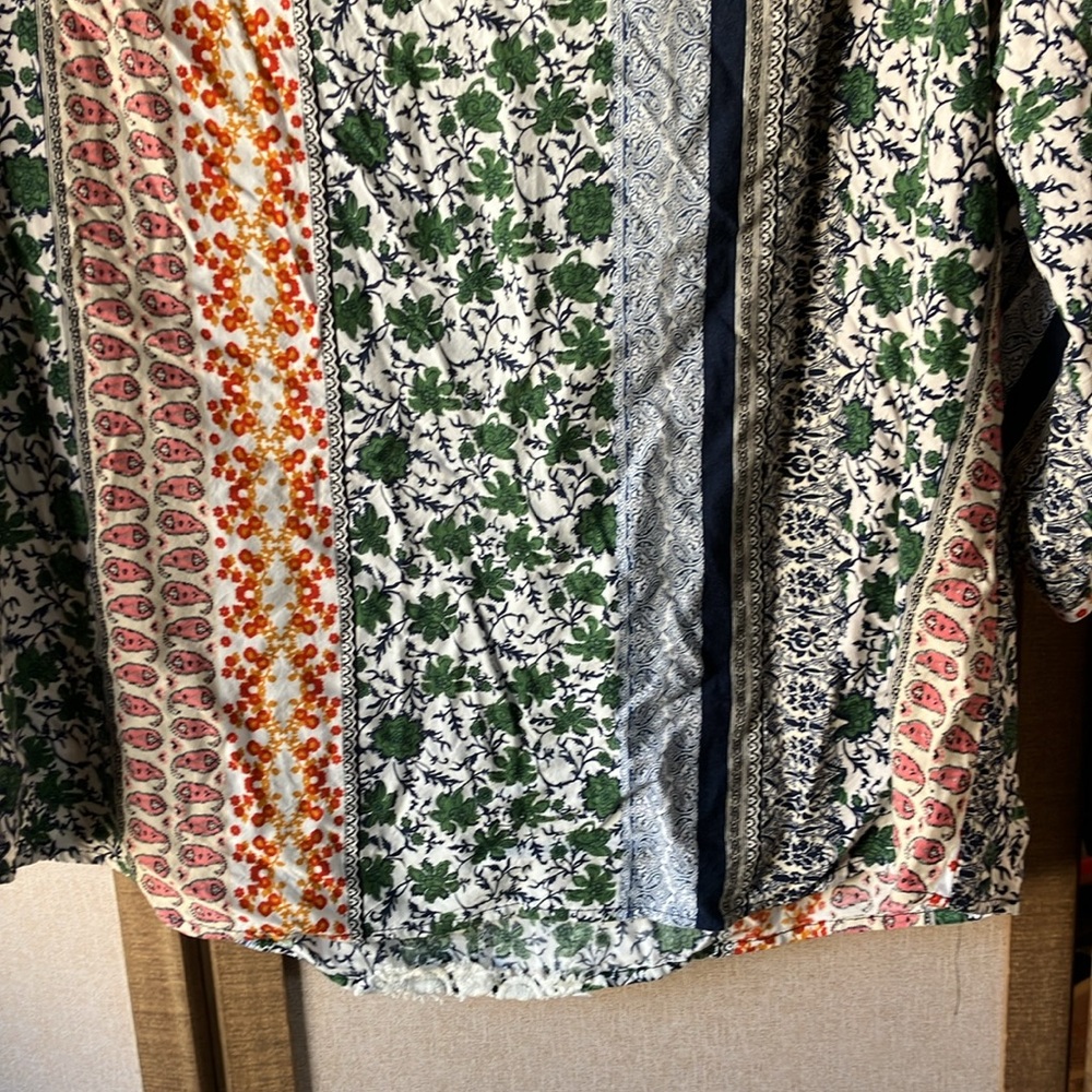 FINAL MARKDOWN Janette Plus Multicolor Floral Women's peasant top 3x - Picture 9 of 10